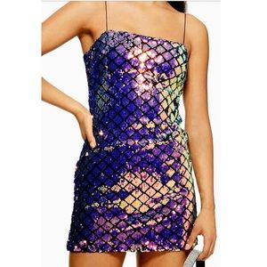 Topshop sequin mini dress multicolored